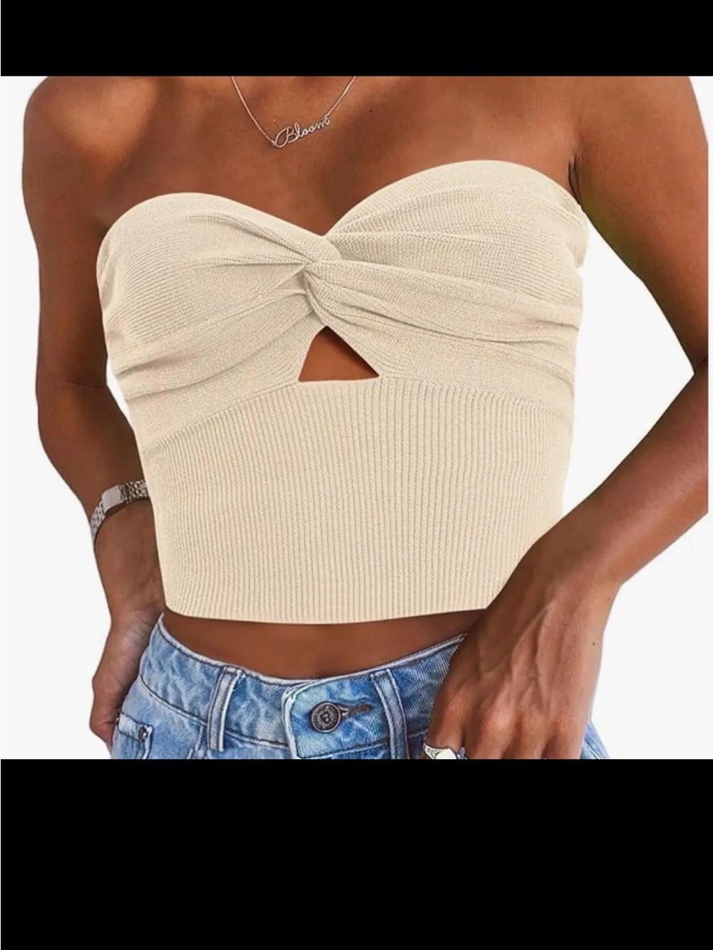 Amazon Strapless Twist-Knot Camisole - Cream
